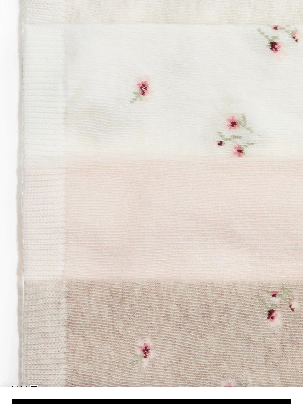 H&M Floral socks tan beige pink flower print h & m